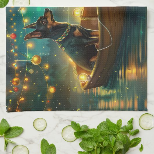 Australian Kelpie Christmas Festive Voyage Geschirrtuch (Gefaltet)