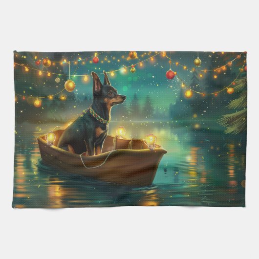 Australian Kelpie Christmas Festive Voyage Geschirrtuch (Horizontal)