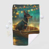Australian Kelpie Christmas Festive Voyage Golfhandtuch (Insitu)