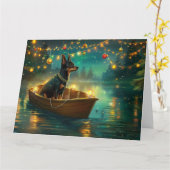 Australian Kelpie Christmas Festive Voyage Karte (Gelbe Blume)