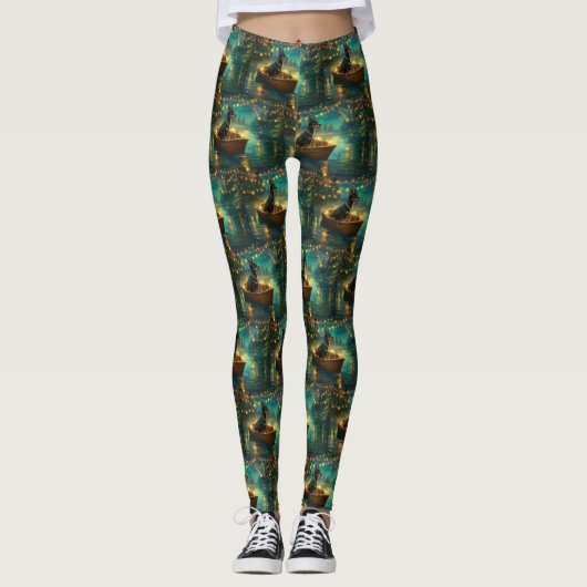 Australian Kelpie Christmas Festive Voyage Leggings (Vorderseite)