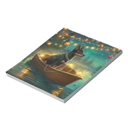 Australian Kelpie Christmas Festive Voyage Notizblock (Rotiert)