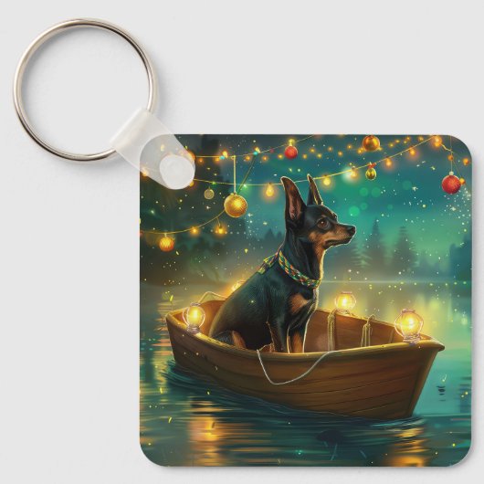 Australian Kelpie Christmas Festive Voyage Schlüsselanhänger (Vorderseite)