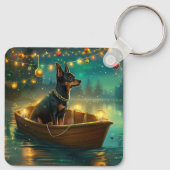 Australian Kelpie Christmas Festive Voyage Schlüsselanhänger (Rückseite)