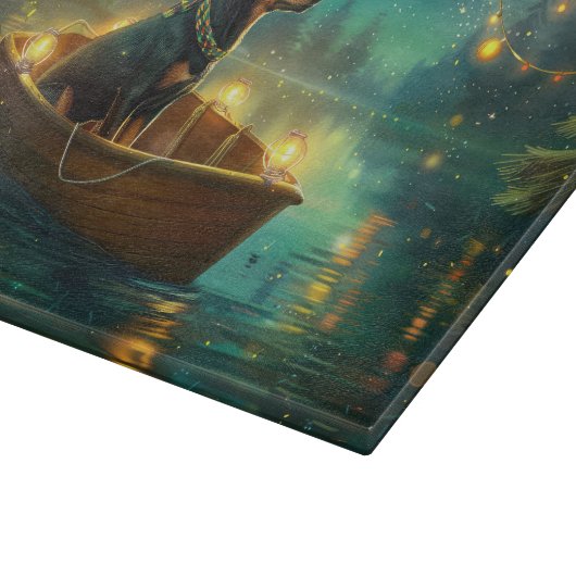 Australian Kelpie Christmas Festive Voyage Schneidebrett (Ecke)