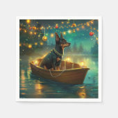 Australian Kelpie Christmas Festive Voyage Serviette (Vorderseite)