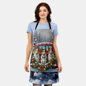 Australian Kelpie Christmas Red Truck Holiday Schürze (Getragen)