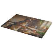 Australian Kelpie Cooking in Kitchen Schneidebrett (Ecke)