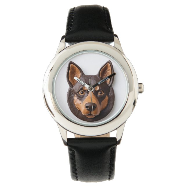 Australian Kelpie Dog 3D Inspiriert Armbanduhr (Vorderseite)