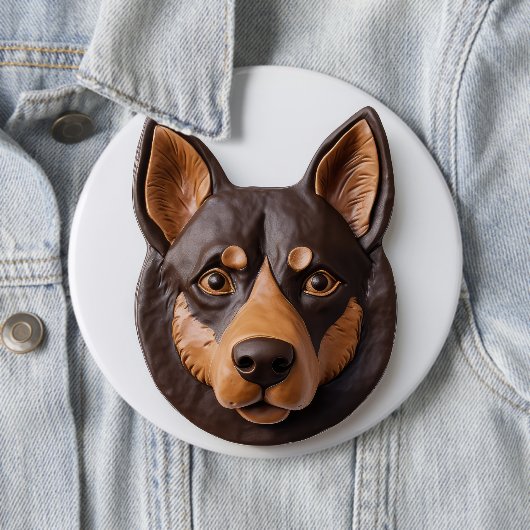 Australian Kelpie Dog 3D Inspiriert Button (Beispiel)