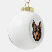 Australian Kelpie Dog 3D Inspiriert Keramik Kugel-Ornament (Links)