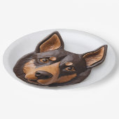 Australian Kelpie Dog 3D Inspiriert Pappteller (Schrägansicht)