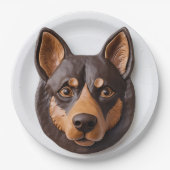 Australian Kelpie Dog 3D Inspiriert Pappteller (Vorderseite)