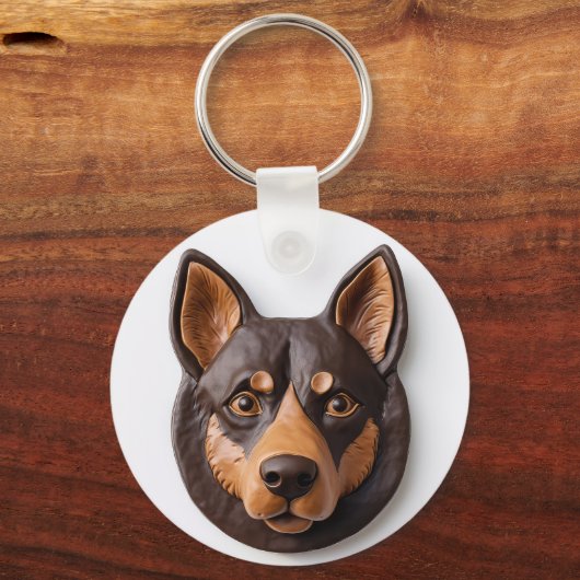 Australian Kelpie Dog 3D Inspiriert Schlüsselanhänger (Vorderseite)