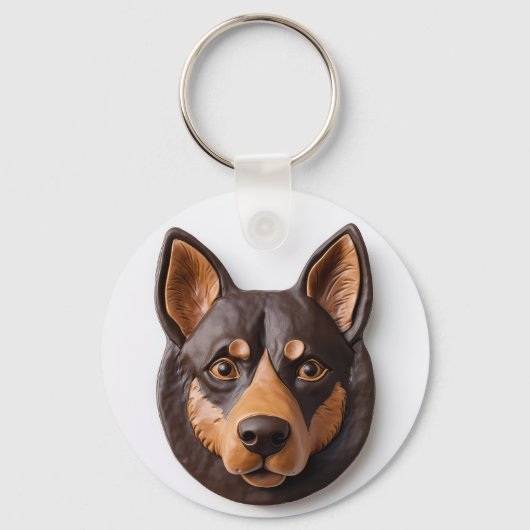 Australian Kelpie Dog 3D Inspiriert Schlüsselanhänger (Rückseite)