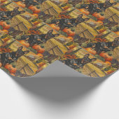 Australian Kelpie Dog Autumn Harvest Erntedank Geschenkpapier (Ecke)