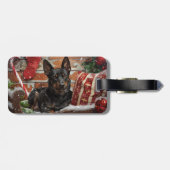 Australian Kelpie Dog Christmas Festive Gepäckanhänger (Rückseite horizontal)