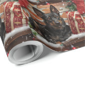Australian Kelpie Dog Christmas Festive Geschenkpapier (Rolleneckpunkt)