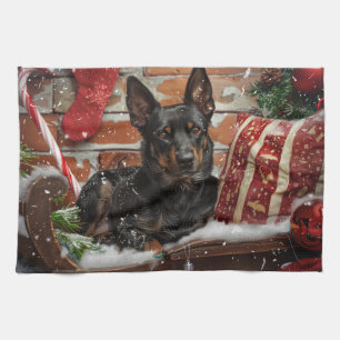 Australian Kelpie Dog Christmas Festive Geschirrtuch