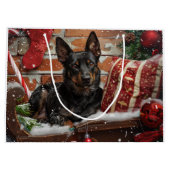 Australian Kelpie Dog Christmas Festive Große Geschenktüte (Rückseite)