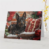 Australian Kelpie Dog Christmas Festive Karte (Gelbe Blume)
