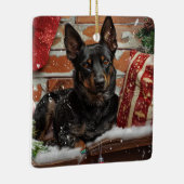 Australian Kelpie Dog Christmas Festive Keramikornament (Rechts)
