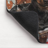 Australian Kelpie Dog Christmas Festive Mousepad (Ecke)