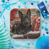 Australian Kelpie Dog Christmas Festive Pappteller (Party)