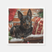 Australian Kelpie Dog Christmas Festive Serviette (Vorderseite)