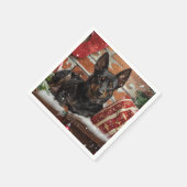 Australian Kelpie Dog Christmas Festive Serviette (Ecke)