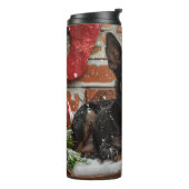 Australian Kelpie Dog Christmas Festive Thermosbecher (Nach links gedreht)