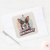 Australian Kelpie Dog Colorful Quadratischer Aufkleber (Umschlag)