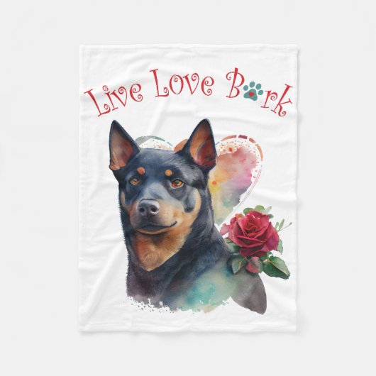 Australian Kelpie Dog Mama Floral Fleecedecke (Vorderseite)