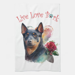 Australian Kelpie Dog Mama Floral Geschirrtuch