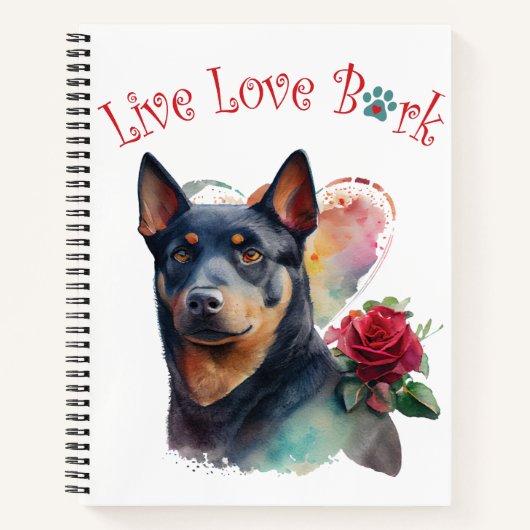 Australian Kelpie Dog Mama Floral Notizblock (Vorderseite)