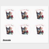 Australian Kelpie Dog Mama Floral Runder Aufkleber (Blatt)