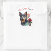 Australian Kelpie Dog Mama Floral Runder Aufkleber (Tasche)
