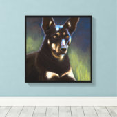 Australian Kelpie - Dog Portrait Leinwanddruck (Insitu (Holzboden))