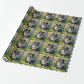 Australian Kelpie Dog Spring Flowers Malerei Geschenkpapier (Ungerollt)