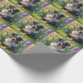 Australian Kelpie Dog Spring Flowers Malerei Geschenkpapier (Ecke)