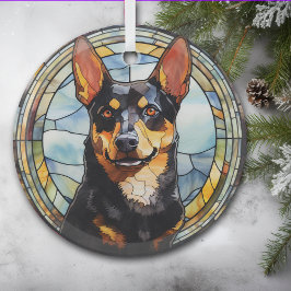 Australian Kelpie Dog Stains Ornament Aus Glas