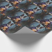 Australian Kelpie Dog Whimsical Halloween Painting Geschenkpapier (Ecke)