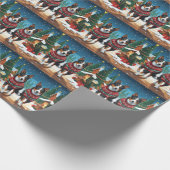 Australian Kelpie Dogs Christmas Snow Holiday Geschenkpapier (Ecke)