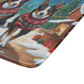 Australian Kelpie Dogs Christmas Snow Holiday Schneidebrett (Ecke)
