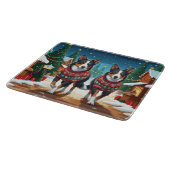 Australian Kelpie Dogs Christmas Snow Holiday Schneidebrett (Ecke)