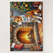 Australian Kelpie Fireplace with Christmas Lights Puzzle (Vertikal)