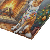 Australian Kelpie Fireplace with Christmas Lights Schneidebrett (Ecke)