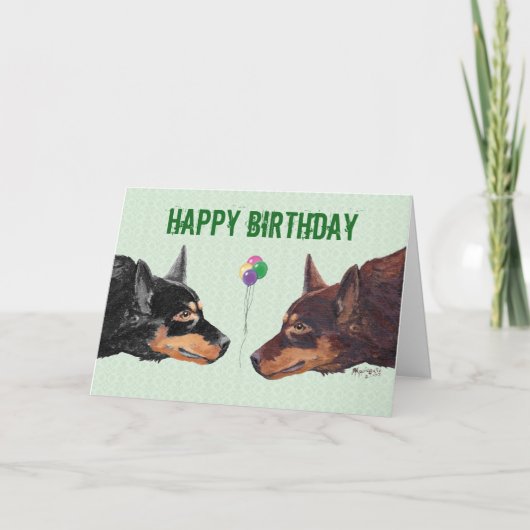 Australian Kelpie Happy Birthday Card Karte (Vorderseite)