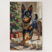 Australian Kelpie Herding Christmas Art Puzzle (Vertikal)