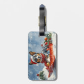 Australian Kelpie in Sledge Let it Snow Christmas Gepäckanhänger (Rückseite vertikal)